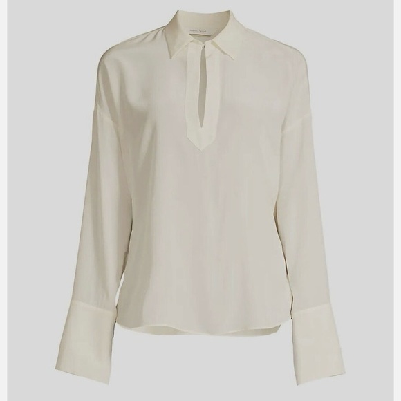 Rebecca Taylor Tops - Rebecca Taylor Women's Essential Silk Blouse Top in Snow Size S